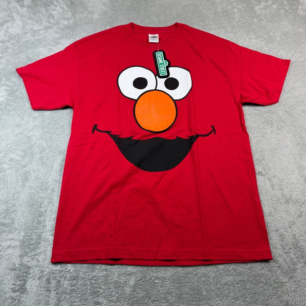 Vtg Elmo Big Face Sesame Street T-Shirt Mens Large Red Short Sleeve AAA Tag NWT
